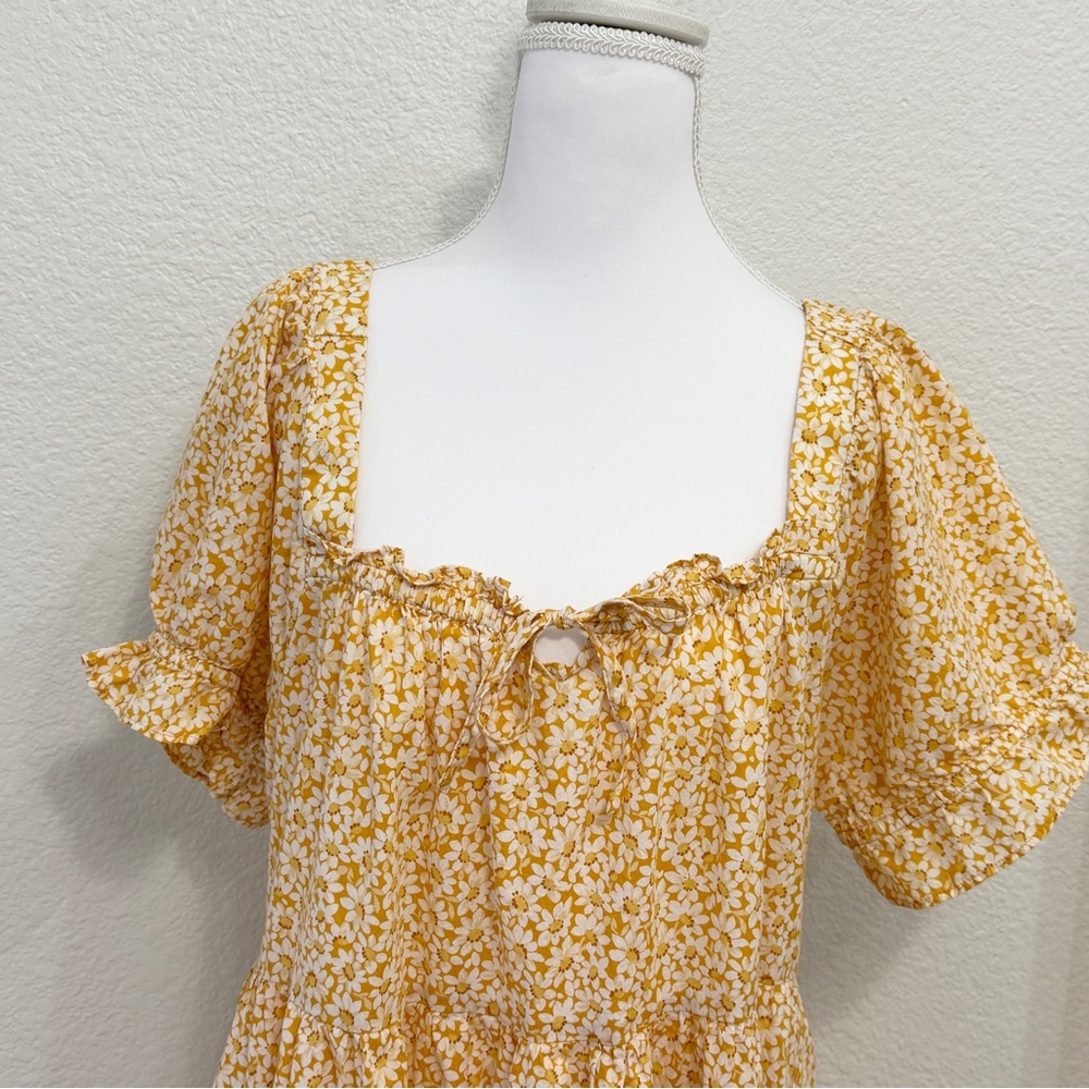 Madewell Square-Neck Tiered Midi Dress - Picture 5 of 9